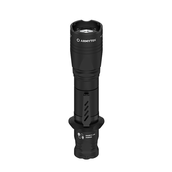 LED фенер, Armytek, Dobermann Pro Warm, USB магнитно зарядно, 1400 lm, Li-Ion 3500 mAh, Топла светлина
