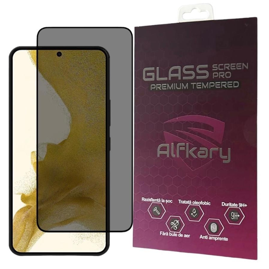 Folie Protectie Privacy premium, 6D compatibila Xiaomi Redmi Note 12 Pro Plus, sticla securizata, Full Glue 9H