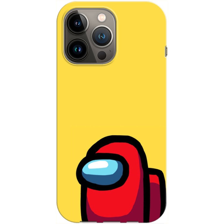 Husa compatibila cu Apple iPhone 14 Pro model Among us Red Impostor, Silicon, TPU, Viceversa
