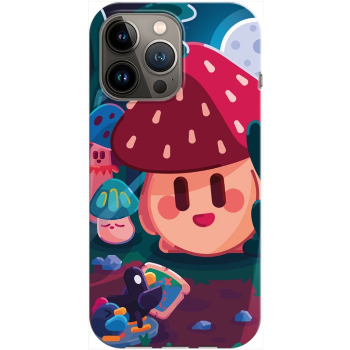 Husa compatibila cu Apple iPhone 14 Pro Max model Anime Mushroom, Silicon, TPU, Viceversa