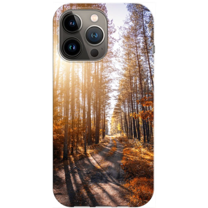 Husa compatibila cu Apple iPhone 14 Pro model Forest Path, Silicon, TPU, Viceversa