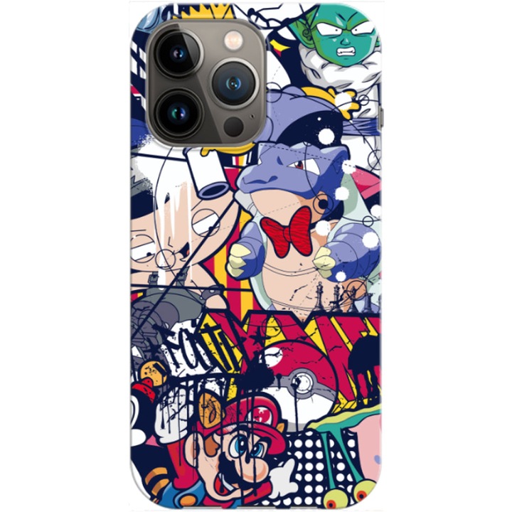 Husa compatibila cu Apple iPhone 14 Pro model Graffiti Cartoons, Silicon, TPU, Viceversa