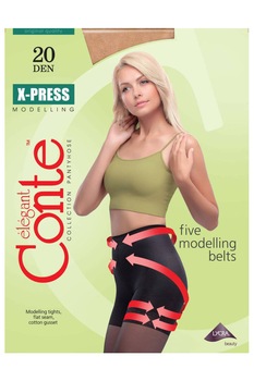 Ciorap X-press 20 Den, push-up, Conte Elegant, Mocca Ciorap X-press 20 Den, push-up, Conte Elegant, Mocca