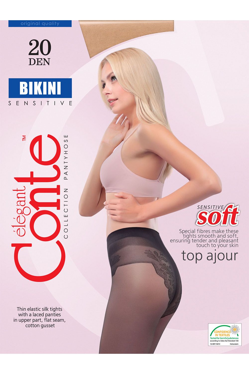 Ciorap Bikini 20 Den, chilot dantelat, Conte Elegant, Shade