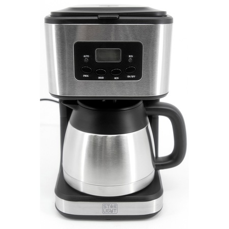 Cafetiera digitala Star-Light CTD-190TH, 900 W, 1 l, Display LCD, Timer, Cana termos, Negru/Inox