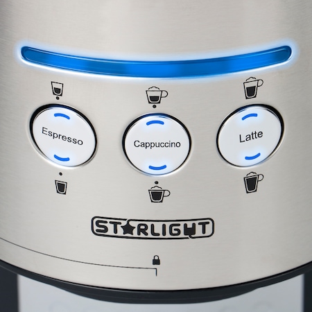 Espressor manual Star-Light ESD-170SS, 15 Bar, 1.7 l, Dispozitiv spumare, Recipient detasabil lapte 0,5 l, Inox
