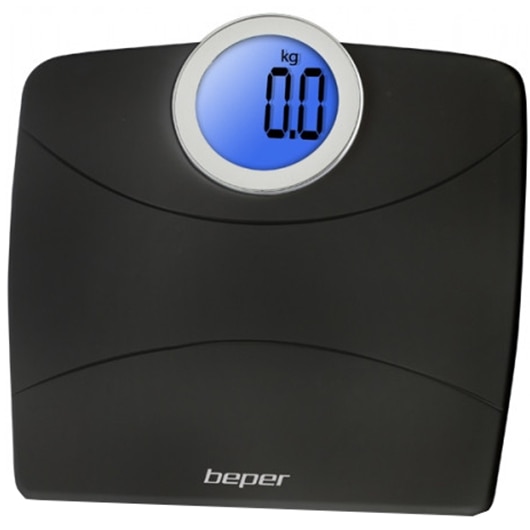 Cantar corporal Beper 40.811N, plastic, ecran maxi, 180kg, Negru
