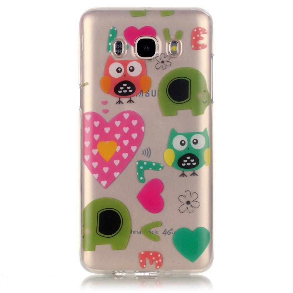 Husa Samsung Galaxy J5 2016, Silicon Transparent, Imprimeu Owls and Love Hearts
