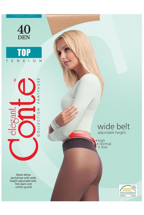 Conte Elegant - Чорапогащник Top 40 Den, Ниска талия, Черен