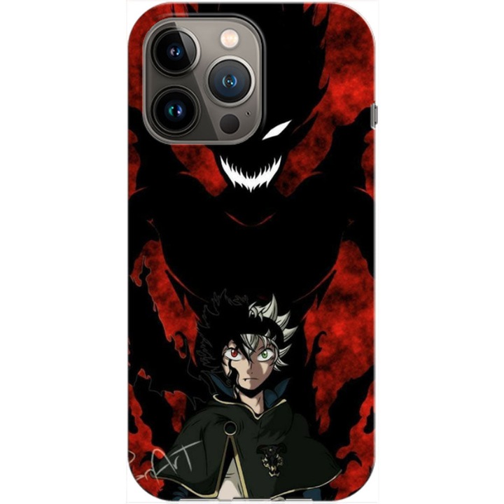 Husa compatibila cu Apple iPhone 14 Pro model Black Clover Astra's Demons, Silicon, TPU, Viceversa