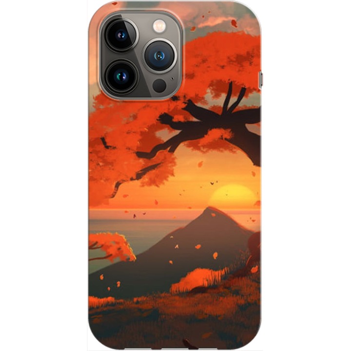 Husa compatibila cu Apple iPhone 14 Pro model Cherry Blossom, Silicon, TPU, Viceversa