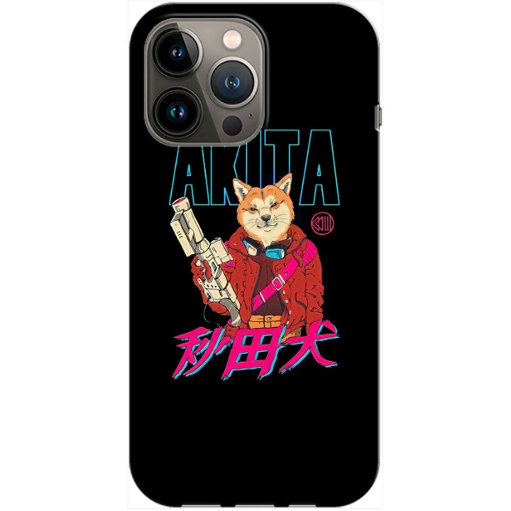 Husa compatibila cu Apple iPhone 14 Pro Max model Cyberpunk Akita, Silicon, TPU, Viceversa