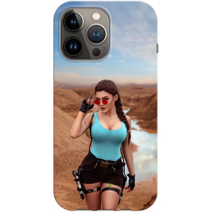 Husa compatibila cu Apple iPhone 14 Pro Max model Lara Croft, Silicon, TPU, Viceversa