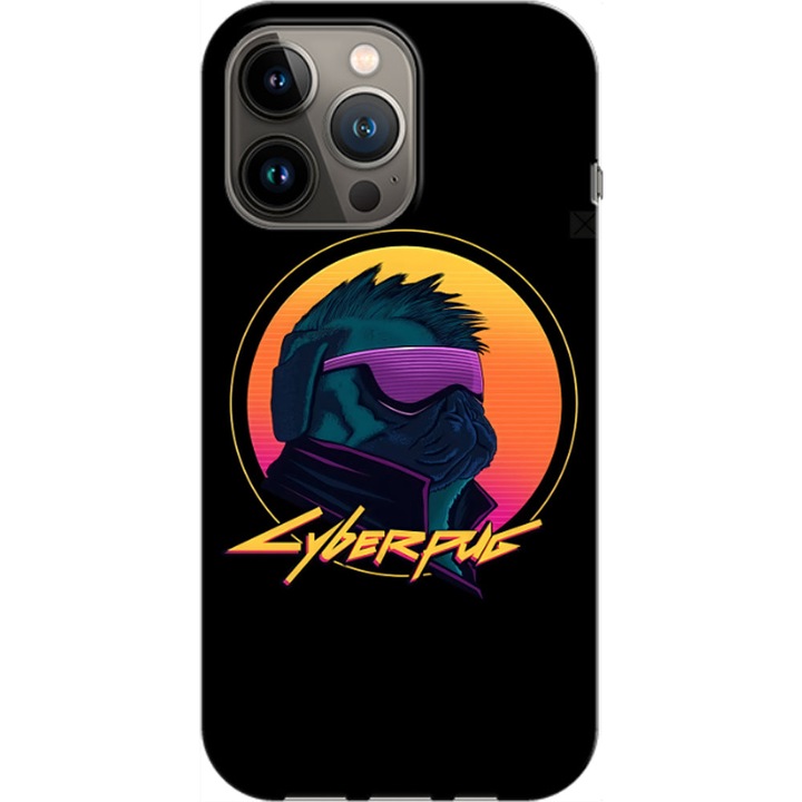 Husa compatibila cu Apple iPhone 14 Pro model Cyberpug, Silicon, TPU, Viceversa