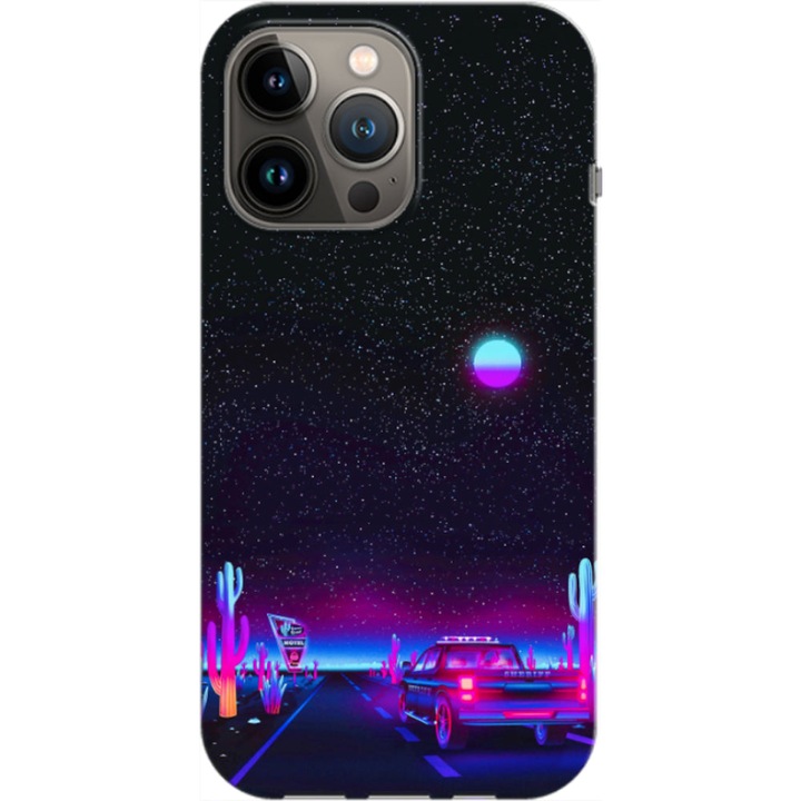 Husa compatibila cu Apple iPhone 14 Pro model Neon Drive, Silicon, TPU, Viceversa