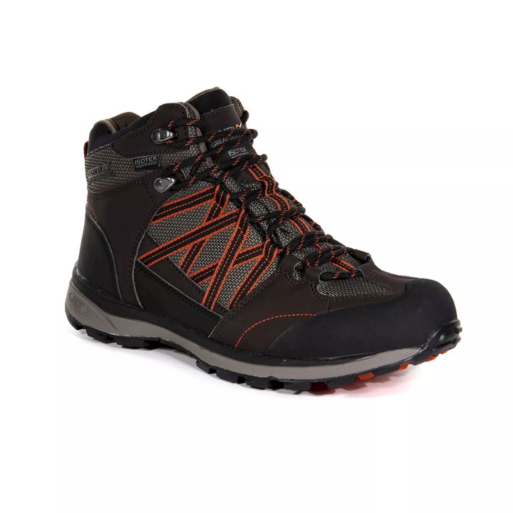 Pantofi sport barbati Regatta, 302837472, Piele ecologica/Textil, Maro, Maro/Argintiu inchis