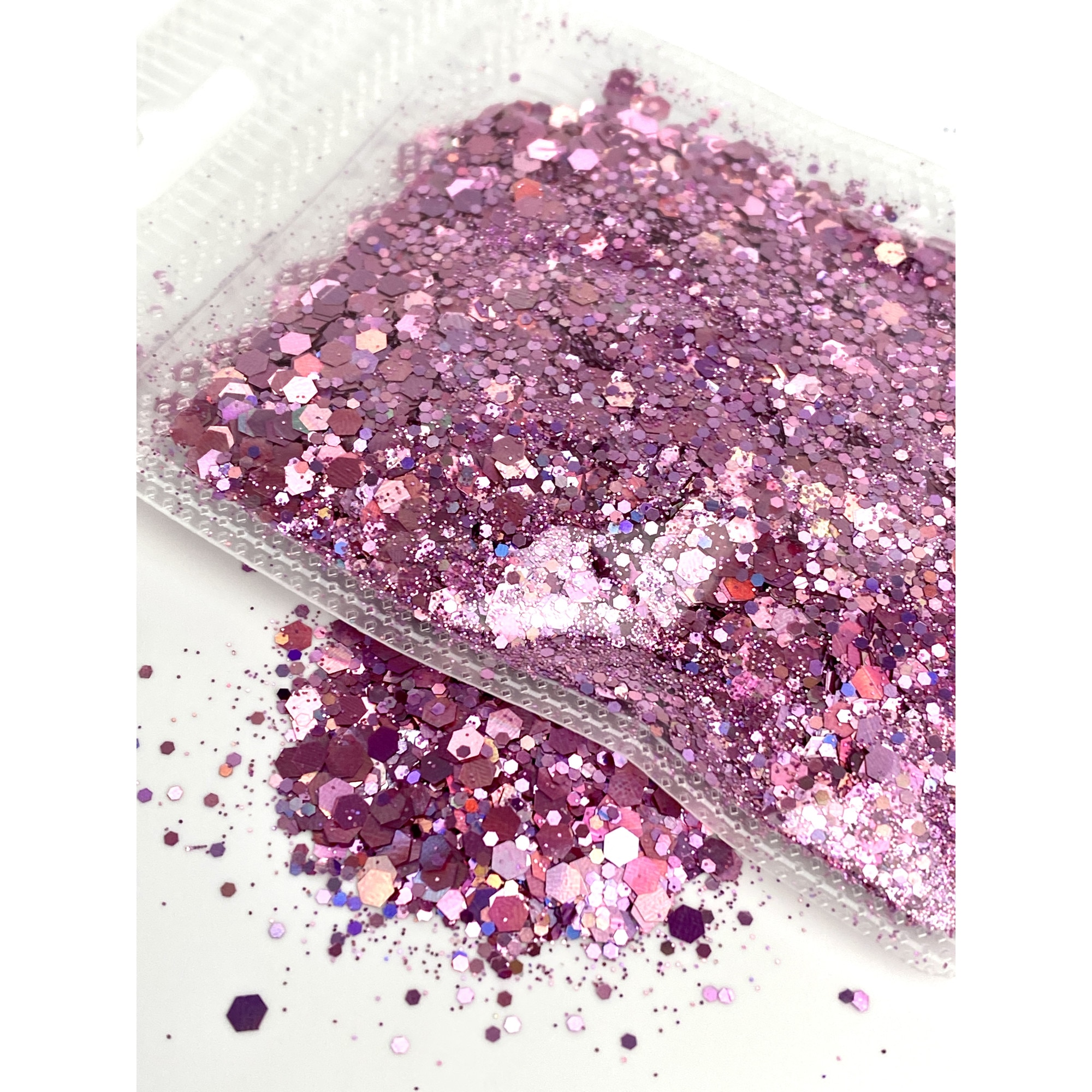Pigment Chunky Glitter Mid Pink pentru Wax Melts, Rasina Epoxidica, Machiaj, Lac de unghii