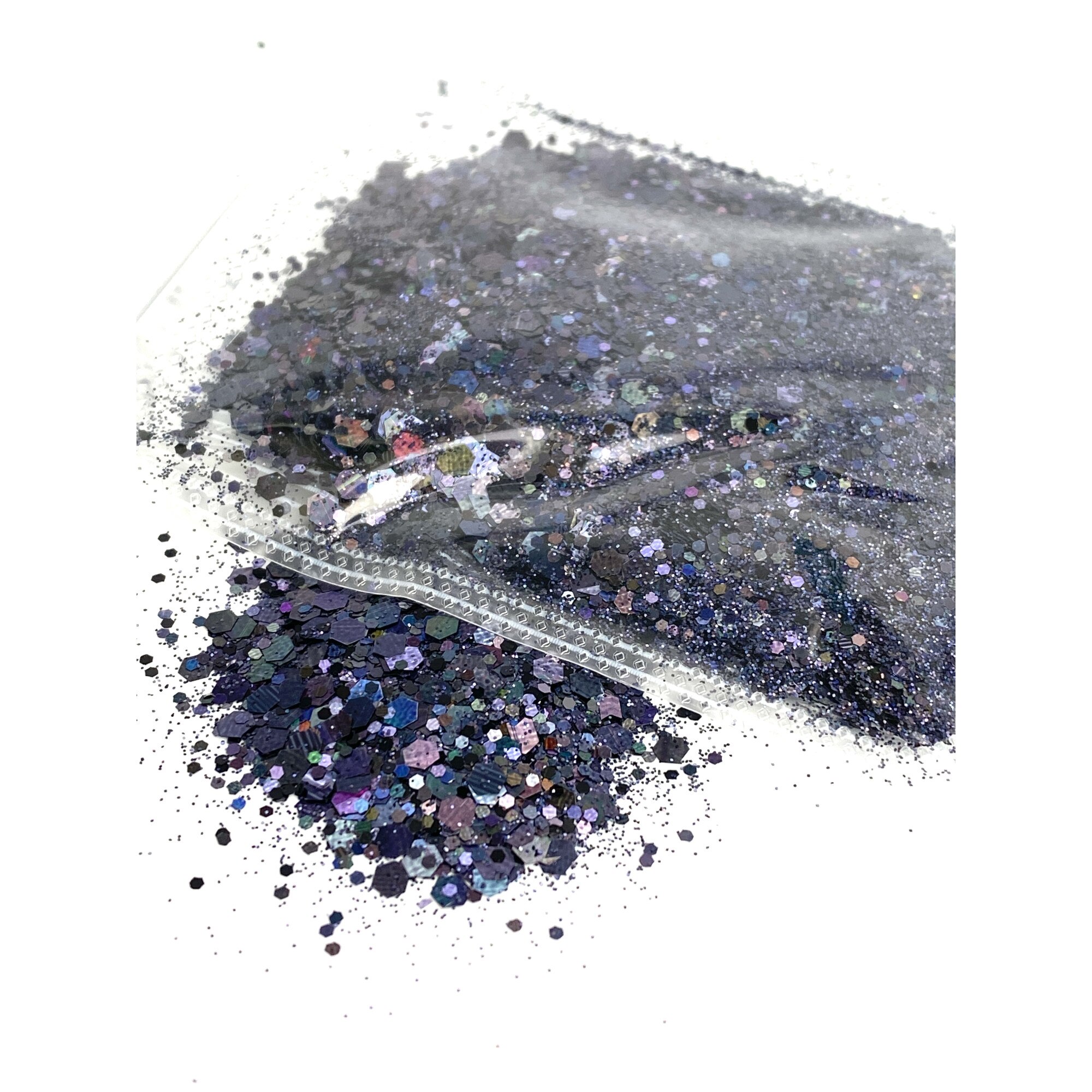 Pigment Chunky Glitter Space Gray pentru Wax Melts, Rasina Epoxidica, Machiaj, Lac de unghii