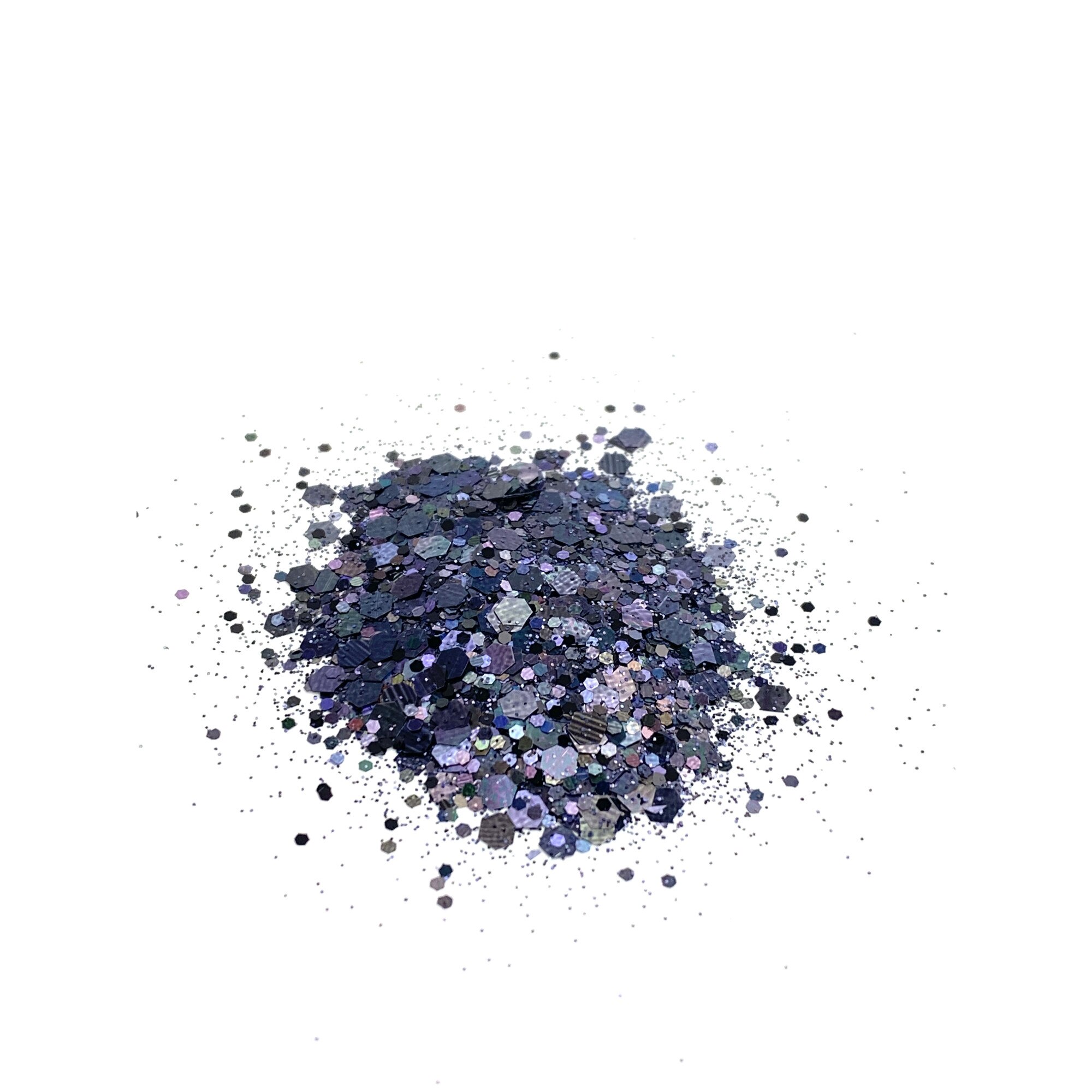 Pigment Chunky Glitter Space Gray pentru Wax Melts, Rasina Epoxidica, Machiaj, Lac de unghii
