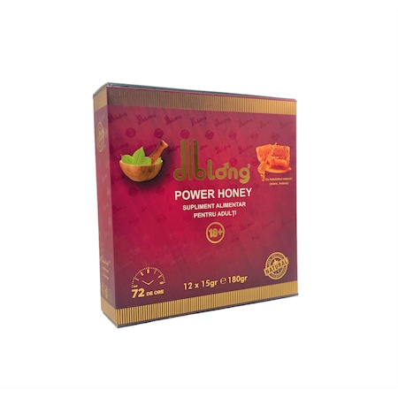 Afrodisiac premium concentrat DIBLONG POWER HONEY, Unisex, pentru cresterea libidoului, potenta, erectie si anti ejaculare precoce, 100% natural, 12 plicuri x 15 gr