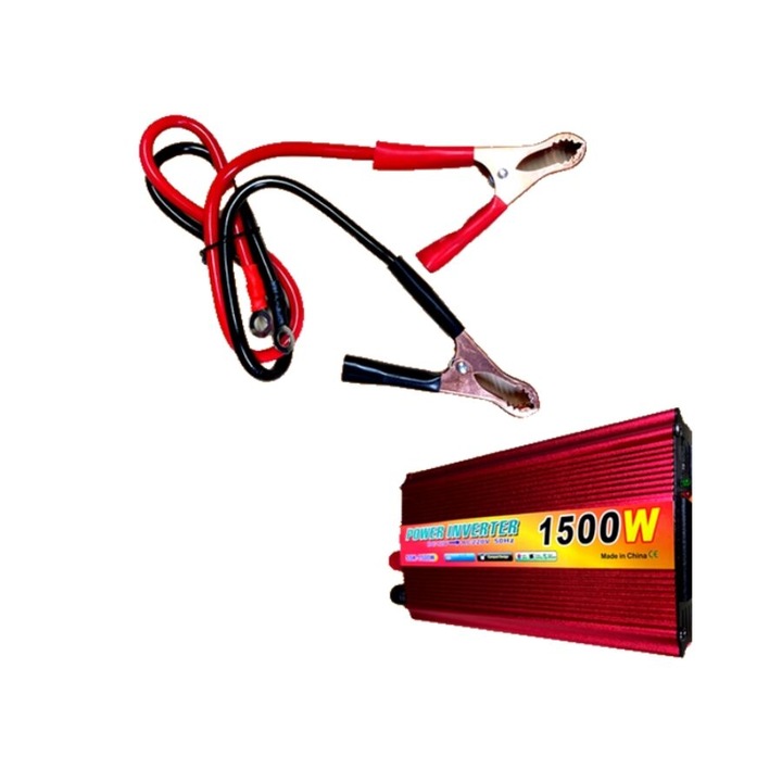 Convertor de tensiune, Sumker, 1500W. Rosu