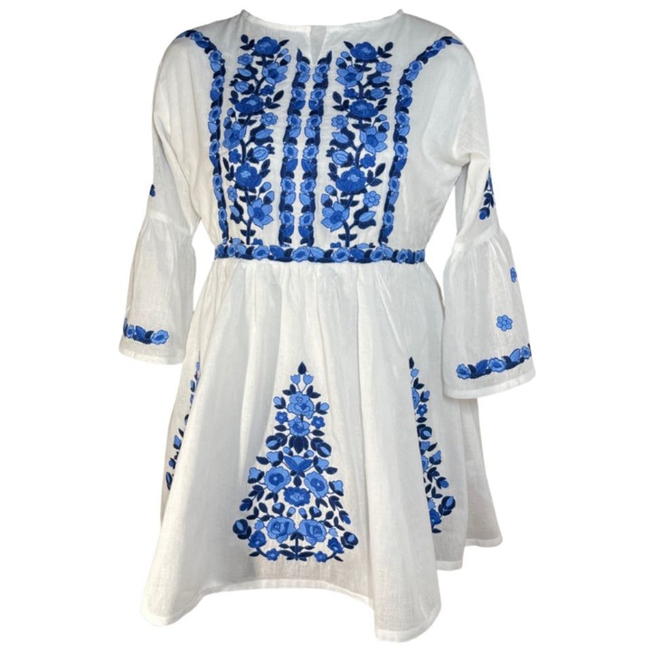Rochie fete RA2482, Alb/Albastru