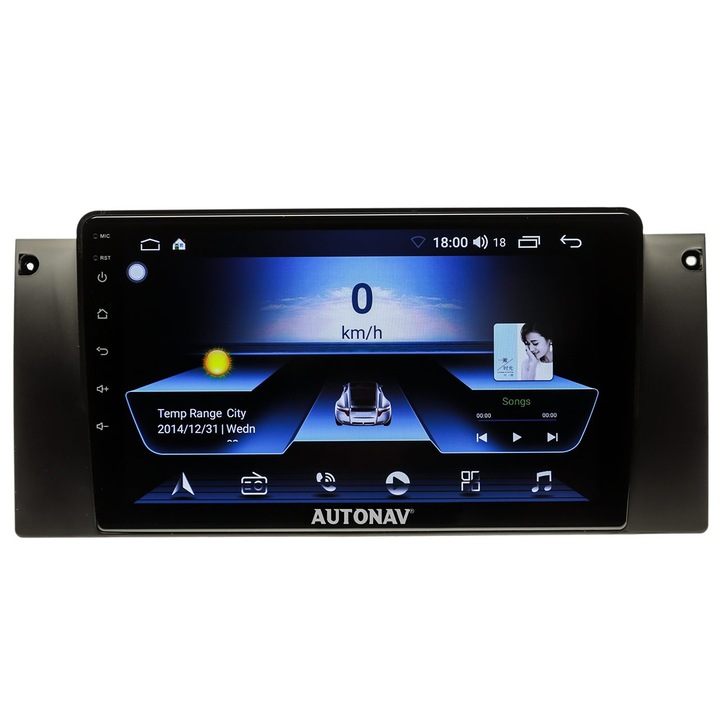 Navigatie AUTONAV Android GPS Dedicata BMW E39, Model Classic, Memorie 16GB Stocare, 2GB DDR3 RAM, Display 9" Full-Touch, WiFi, 2 x USB, Bluetooth, Quad-Core 4 * 1.3GHz, 4 * 50W Audio