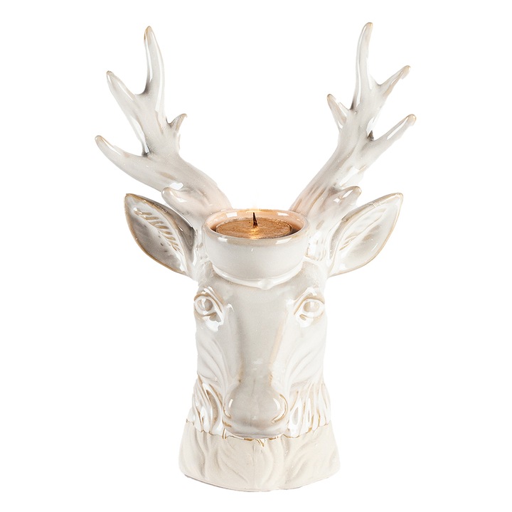 Set 2 suporturi lumanari portelan Ren 15x12x21 cm