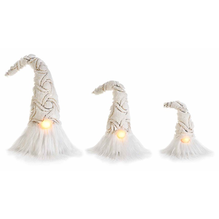 Set 3 figurine Mos Craciun cu led 15x57 cm, 10.5x40 cm, 8x27 cm