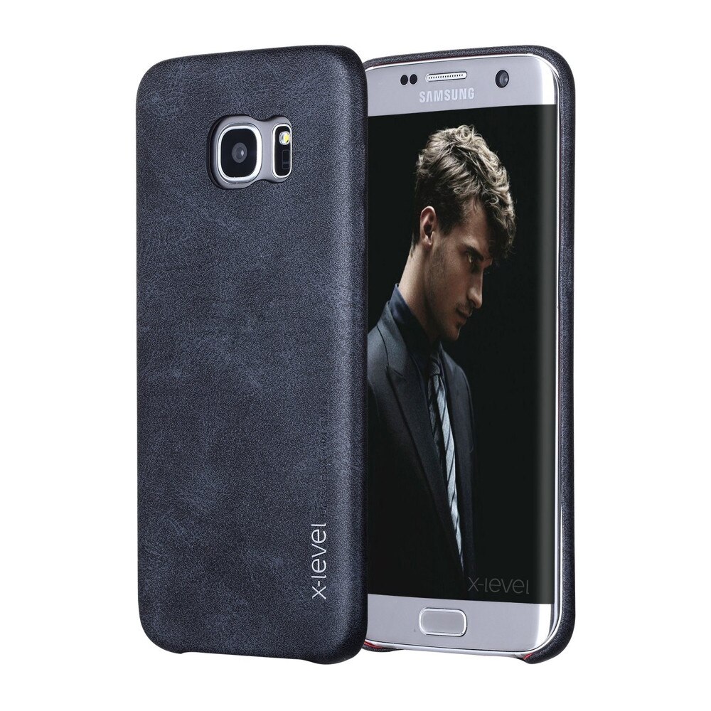 Husa de protectie spate X-Level Vintage pentru Galaxy S7 Edge, negru
