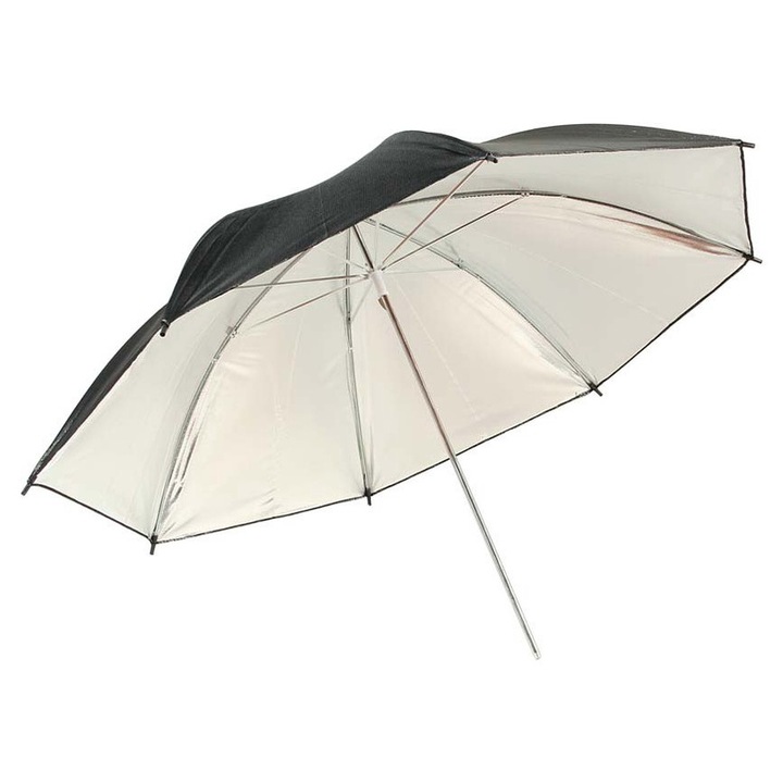 Umbrela studio reflexie silver - black 91cm