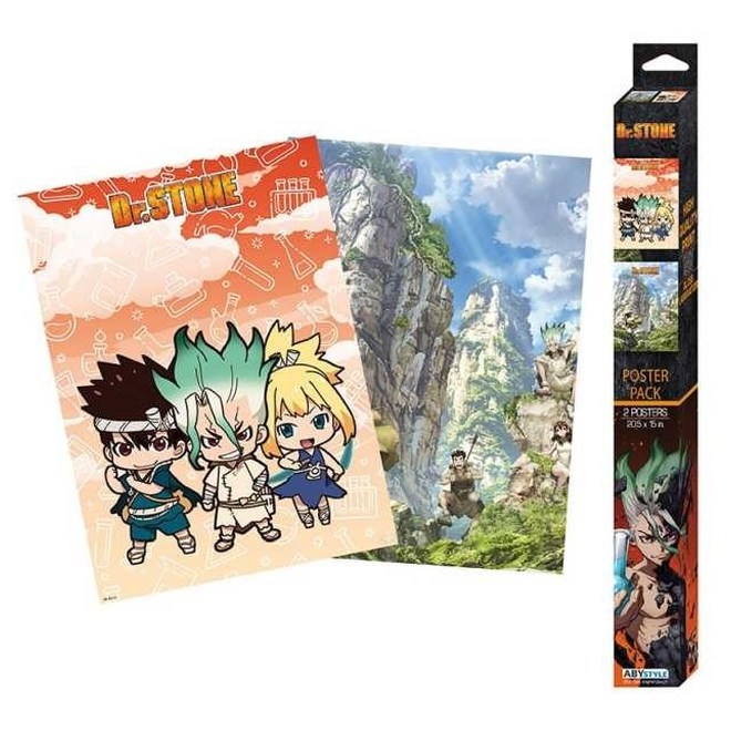 Set 2 Chibi Posters Dr Stone Artworks 52x38 Cm Emagro 4985