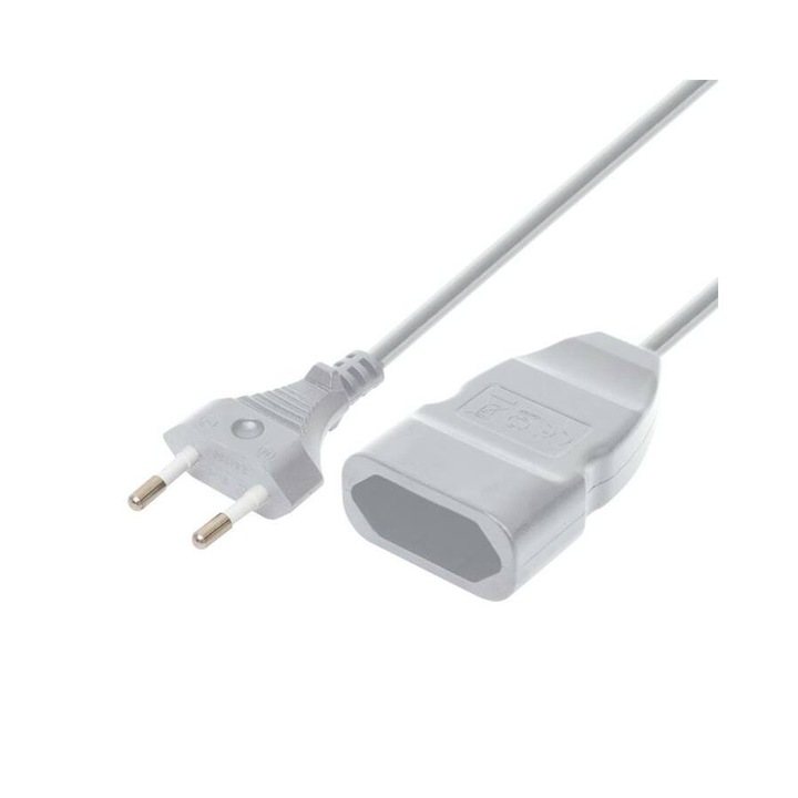 Удължител двужилен EURO NV 12-5/wh 5m бял