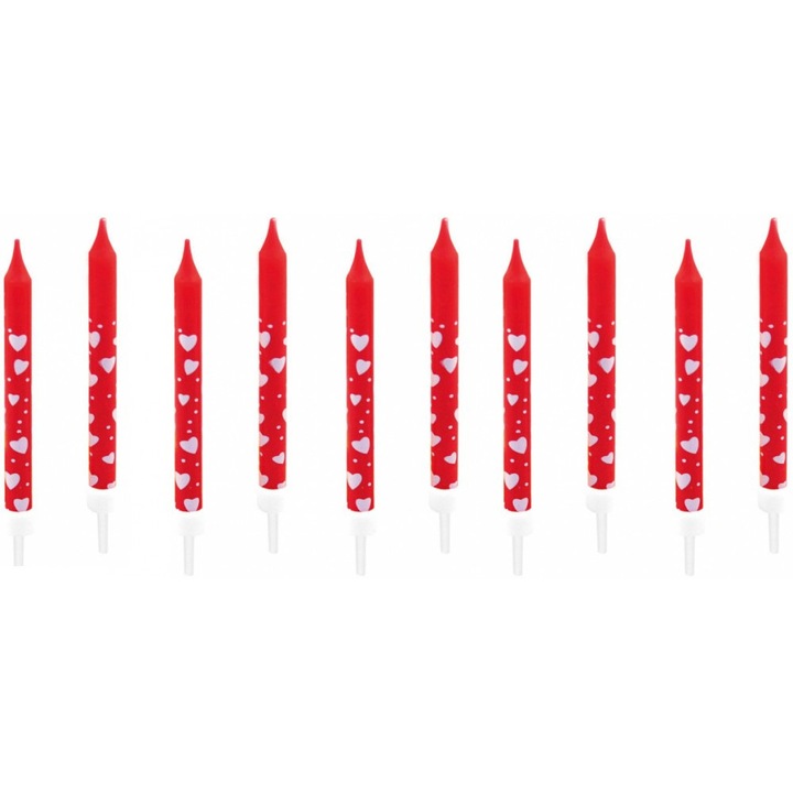 Комплект от 10 свещи за торта Lovely Moments с поставки