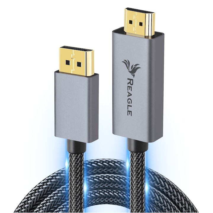 Cablu DisplayPort la HDMI 4K 60Hz HDR 18Gbps Audio 7.1 Plug & Play HDCP 2.2 1m