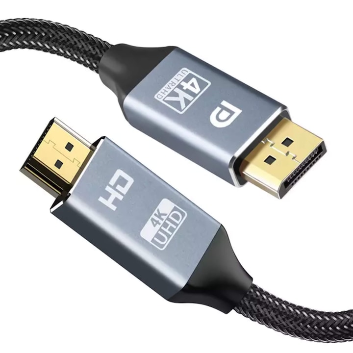 Cablu Adaptor DISPLAY PORT la HDMI 4K HDR cablu Tata Reagle 1.8M Convertor DP DisplayPort Unidirectional