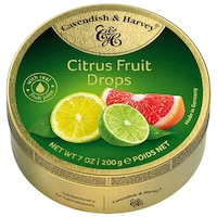 Dropsuri cu aroma de lamiae, lime, grapefruit, Citrus Fruit, Cavendish & Harvey, 200g