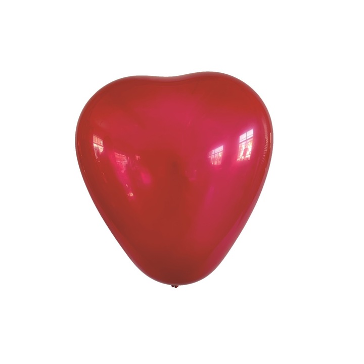 8 db szív alakú latex lufi készlet, piros, 25 cm