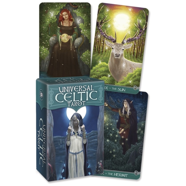 Set 78 carti tarot Universal Celtic, editia mini, Lo Scarabeo, Ilustratii de Christina Scagliotti, Multicolor