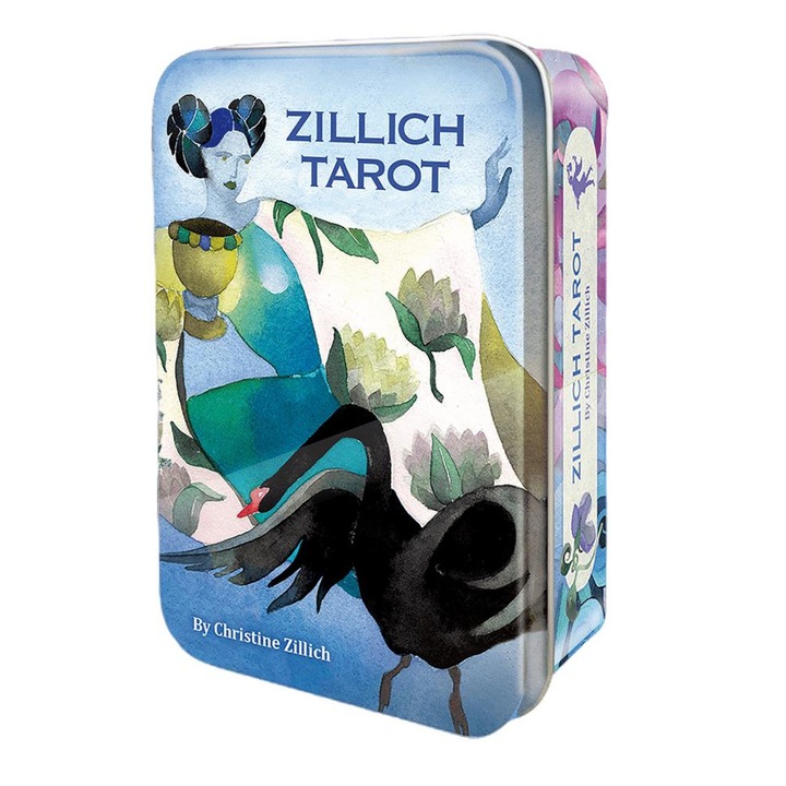 Set 78 carti tarot Zillich, U.S. Games Systems, Editia de buzunar in cutie metalica, Multicolor
