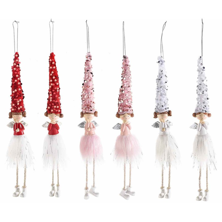 Set 6 ornamente brad Craciun 6x32 cm