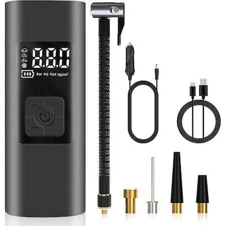 Compresor Auto portabil G5227, GOXAWEE, Wireless, 150 PSI, 20 L/min, 3x2000 mAh, Negru