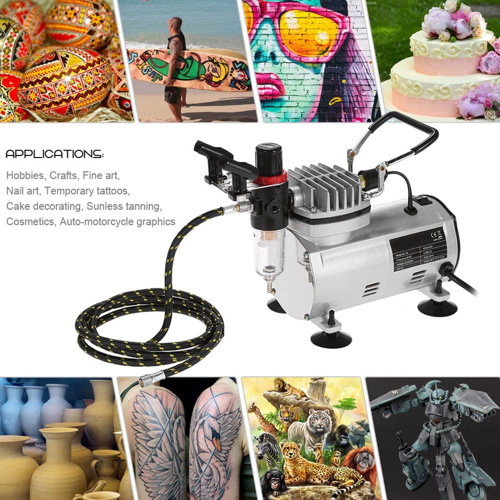 Airbrush комплект аерографи с професионален мини компресор с регулируем ...