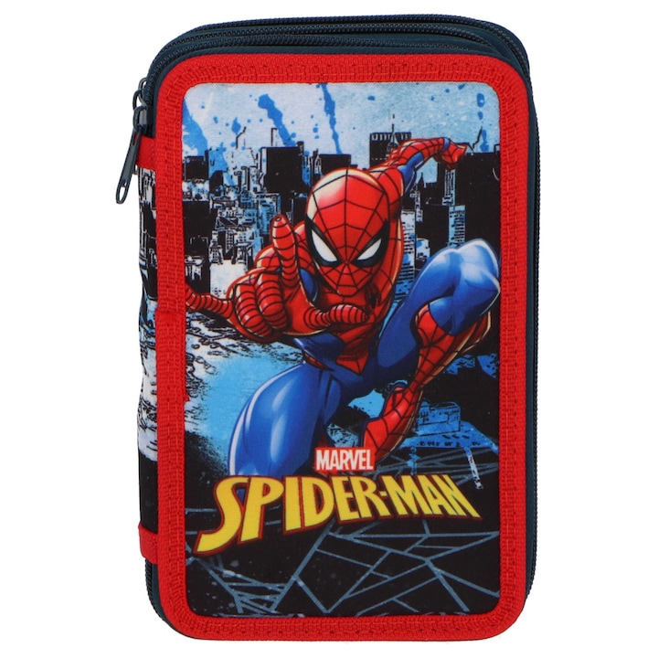 Penar Echipat Spiderman, 43 piese, Albastru/Rosu, 19.5 x 12 x 6.5 cm