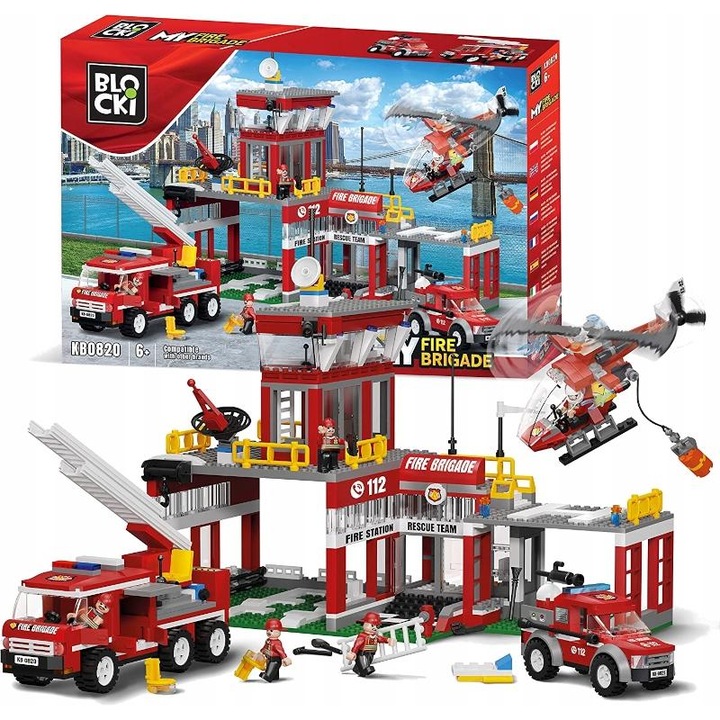 Set de constructie Blocki my fire, Statia de pompieri, 881 piese