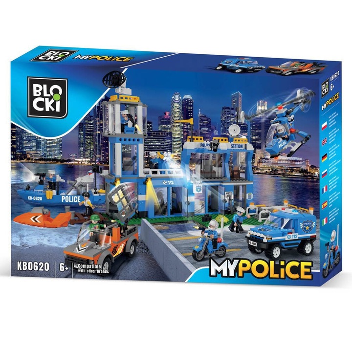 Set de constructie Blocki My Police - Sectie de politie, 917 piese