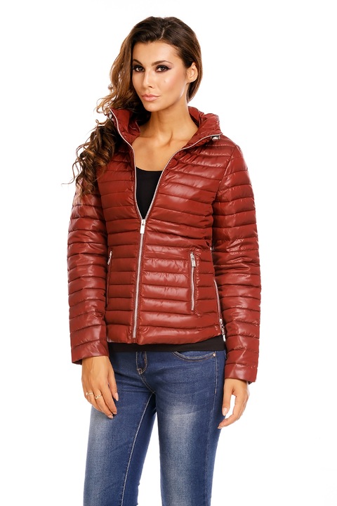 Jacheta dama scurta matlasata bordo