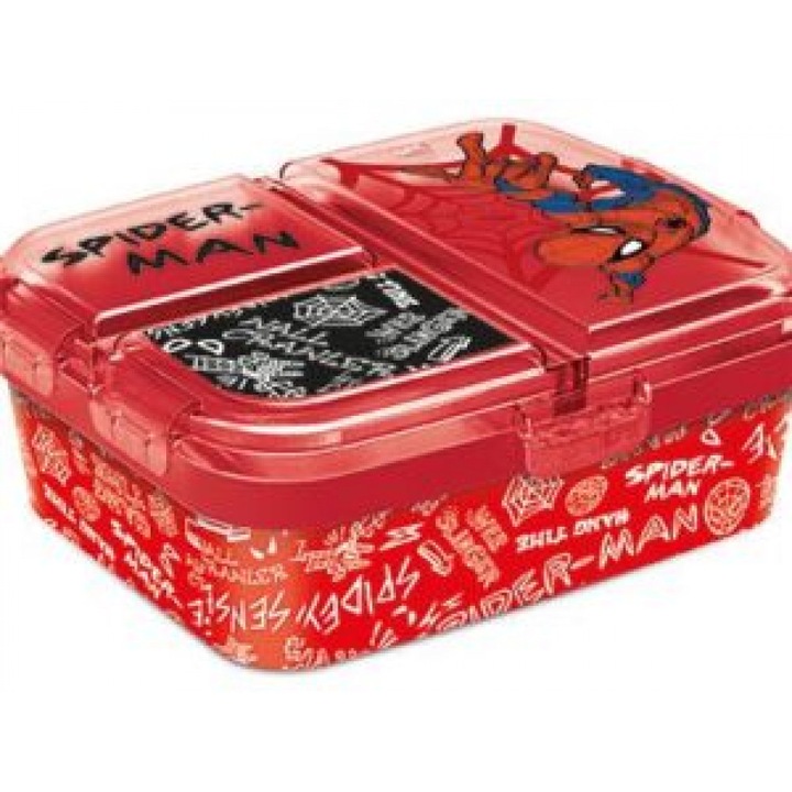 Stor Spiderman reggeliző doboz, piros, 18 x 14 x 6,5 cm