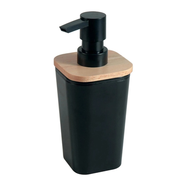 Scandi folyékony szappan adagoló, fából és műanyagból, 0,4 L, fekete