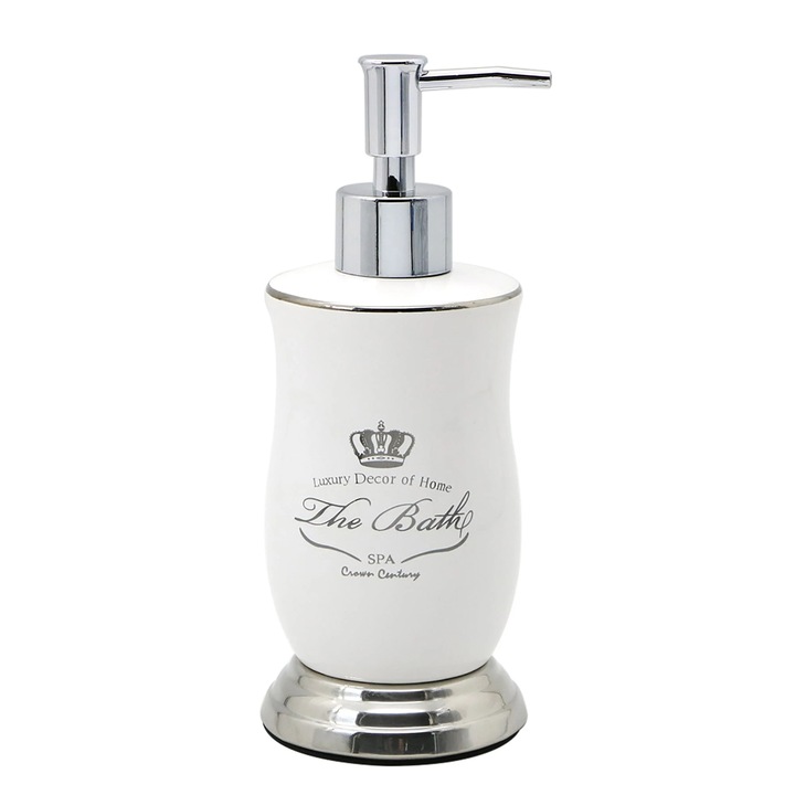 Elizabeth folyékony szappan adagoló, kerámia, 0,46 L, fehér